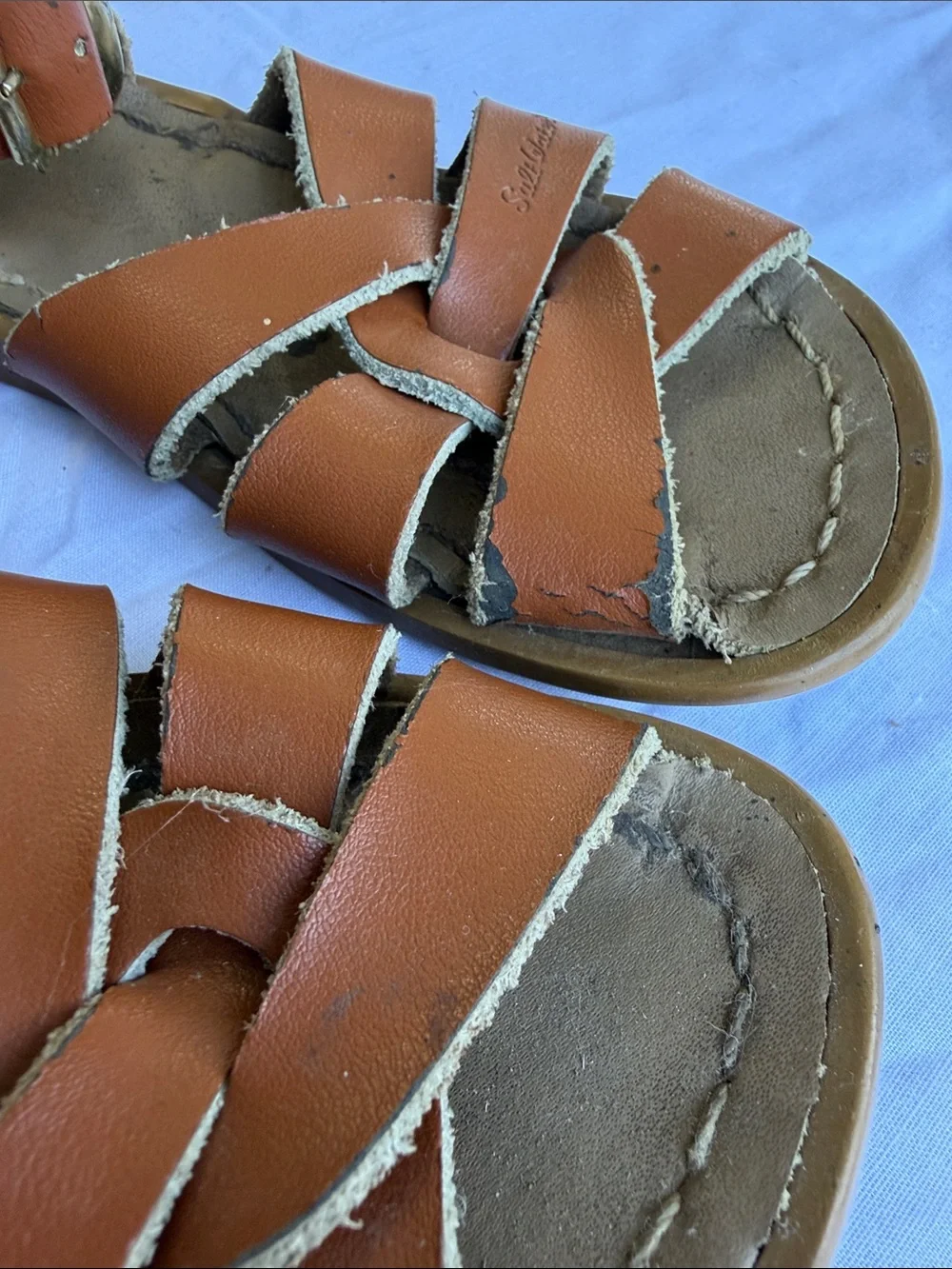 saltwater LUXE Tan Leather Strappy Kids Sandals
